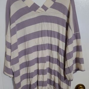 NWT Easel Purple and White Stripped Shirt